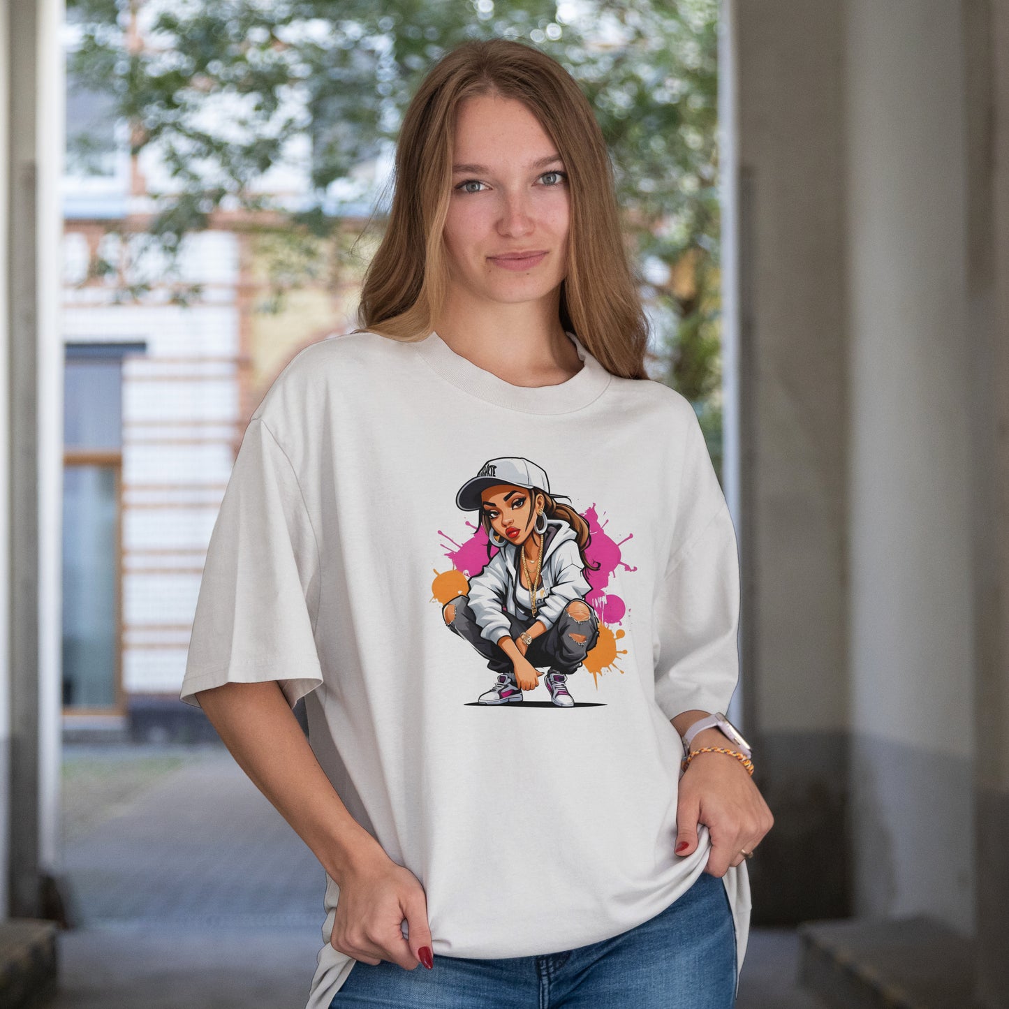 T-shirt stylé Streetwear Girl 4