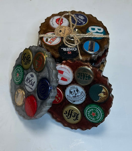 Lots de 6 sous de verre artisanaux